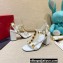 Valentino Heel 9cm Roman Stud Calfskin sandals White 2022