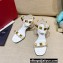 Valentino Heel 6cm Roman Stud Calfskin sandals White 2022