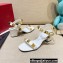 Valentino Heel 6cm Roman Stud Calfskin sandals White 2022