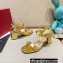 Valentino Heel 6cm Roman Stud Calfskin sandals Gold 2022