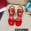 Valentino Heel 6cm Roman Stud Calfskin sandals Red 2022