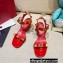 Valentino Heel 6cm Roman Stud Calfskin sandals Red 2022