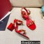 Valentino Heel 6cm Roman Stud Calfskin sandals Red 2022