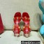 Valentino Heel 6cm Roman Stud Calfskin sandals Red 2022