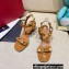 Valentino Heel 6cm Roman Stud Calfskin sandals Brown 2022