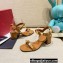 Valentino Heel 6cm Roman Stud Calfskin sandals Brown 2022