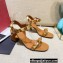 Valentino Heel 6cm Roman Stud Calfskin sandals Brown 2022
