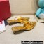 Valentino Crystal VLogo Signature Leather Heel Mules Gold 2022