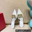 Valentino Crystal VLogo Signature Leather Heel Mules White 2022