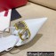 Valentino Crystal VLogo Signature Leather Heel Mules White 2022
