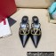 Valentino Crystal VLogo Signature Leather Heel Mules Black 2022