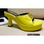Versace Icon Crysatl Medusa Medallion Heel Mules Leather Yellow 2022