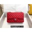Chanel Medium Classic Flap Handbag A01112 in Caviar Leather with Edge Stitching Red/Silver