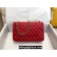 Chanel Medium Classic Flap Handbag A01112 in Caviar Leather with Edge Stitching Red/Gold