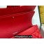 Chanel Large/Jumbo Classic Flap Handbag A58600 in Caviar Leather with Edge Stitching Red/Silver