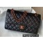 Chanel Medium Classic Flap Handbag A01112 in Caviar Leather Black with Pink Gold Hardware