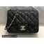 Chanel Mini Classic Flap Handbag A01115 in Caviar Leather Black/Silver