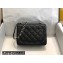Chanel Mini Classic Flap Handbag A01115 in Caviar Leather Black/Silver