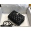 Chanel Mini Classic Flap Handbag A01115 in Caviar Leather Black/Silver