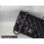 Chanel Small Classic Flap Handbag A01116 in Caviar Leather with Edge Stitching Black/Silver