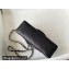 Chanel Small Classic Flap Handbag A01116 in Caviar Leather with Edge Stitching Black/Silver