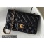 Chanel Small Classic Flap Handbag A01116 in Caviar Leather with Edge Stitching Black/Gold