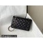 Chanel Small Classic Flap Handbag A01116 in Caviar Leather with Edge Stitching Black/Gold