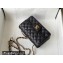 Chanel Small Classic Flap Handbag A01116 in Caviar Leather with Edge Stitching Black/Gold