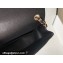 Chanel Small Classic Flap Handbag A01116 in Caviar Leather with Edge Stitching Black/Gold