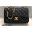 Chanel Small Classic Flap Handbag A01116 in Caviar Leather Black/Gold