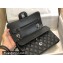 Chanel New Small Classic Flap Handbag A01113 in Caviar Leather with Edge Stitching Black/Silver
