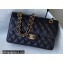 Chanel New Small Classic Flap Handbag A01113 in Caviar Leather with Edge Stitching Black/Gold