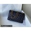 Chanel New Small Classic Flap Handbag A01113 in Caviar Leather with Edge Stitching Black/Gold