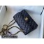 Chanel New Small Classic Flap Handbag A01113 in Caviar Leather with Edge Stitching Black/Gold