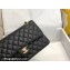 Chanel Medium Classic Flap Handbag A01112 in Caviar Leather with Edge Stitching and Black Lining Black/Gold