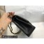 Chanel Medium Classic Flap Handbag A01112 in Caviar Leather with Edge Stitching and Black Lining Black/Gold