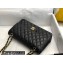 Chanel Medium Classic Flap Handbag A01112 in Caviar Leather with Edge Stitching and Black Lining Black/Gold