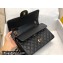 Chanel Medium Classic Flap Handbag A01112 in Caviar Leather with Edge Stitching and Black Lining Black/Gold