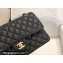 Chanel Medium Classic Flap Handbag A01112 in Caviar Leather with Edge Stitching Black/Gold