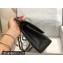 Chanel New Medium Classic Flap Handbag in Caviar Leather with Edge Stitching Black/Silver