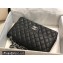Chanel New Medium Classic Flap Handbag in Caviar Leather with Edge Stitching Black/Silver