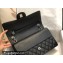 Chanel New Medium Classic Flap Handbag in Caviar Leather with Edge Stitching Black/Silver