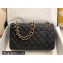 Chanel New Medium Classic Flap Handbag in Caviar Leather with Edge Stitching Black/Gold