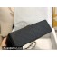 Chanel New Medium Classic Flap Handbag in Caviar Leather with Edge Stitching Black/Gold