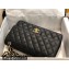 Chanel New Medium Classic Flap Handbag in Caviar Leather with Edge Stitching Black/Gold