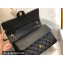 Chanel New Medium Classic Flap Handbag in Caviar Leather with Edge Stitching Black/Gold