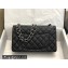 Chanel New Medium Classic Flap Handbag in Caviar Leather Black/Silver