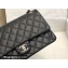 Chanel New Medium Classic Flap Handbag in Caviar Leather Black/Silver