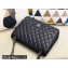 Chanel Maxi Classic Flap Handbag A58601 in Caviar Leather with Edge Stitching Black/Silver