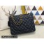 Chanel Maxi Classic Flap Handbag A58601 in Caviar Leather with Edge Stitching Black/Gold